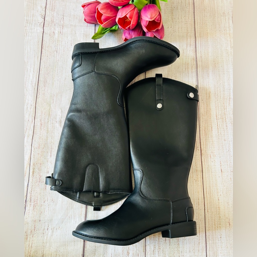 Sam Edelman Women’s Black Back Zipper Tall Riding Boots Size 4 NEW
